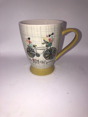 Bloom by Amylee Weeks Pavilion 2014 Large Mug Cup Joy is in the Journey Bicycle