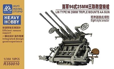 HEAVY HOBBY 1/350 IJN TYPE 96 25MM TRIPLE MOUNTS AA GUN 3D HEAVY HOBBY 1/350 IJN TYPE 96 25MM TRIPLE MOUNTS AA GUN 3D