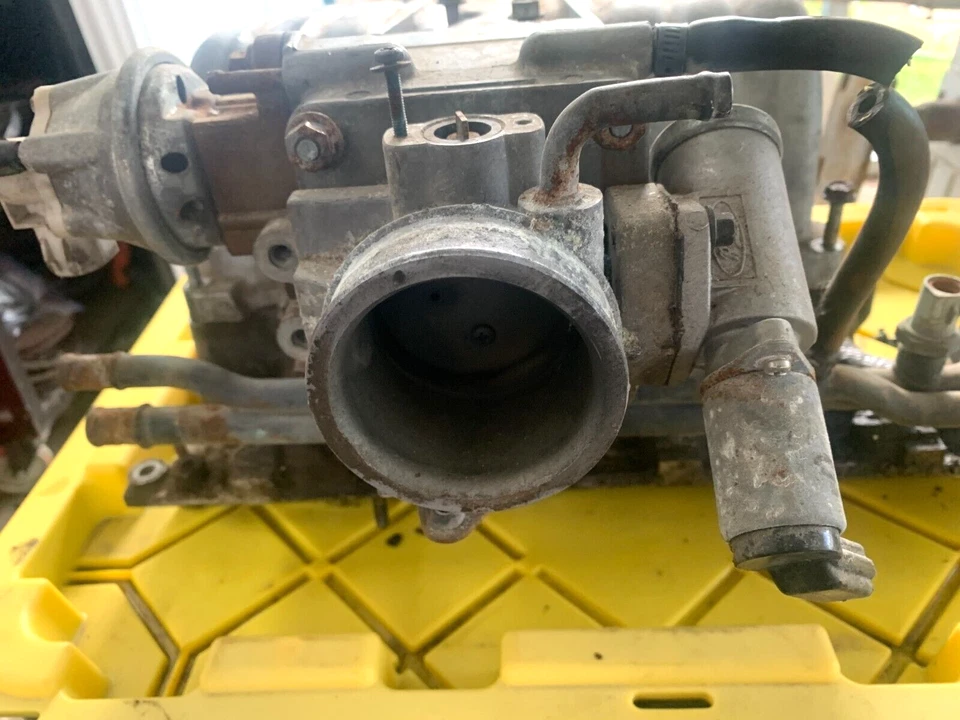 87-93 福特 MUSTANG 5.0 小时 UPPER + LOWER INTAKE MANIFOLD + THROTTLE 身体 86 — 第 3/4 张图片