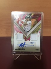 Monte Harrison 2021 Panini Diamond Kings Dual Player Worn Relic Auto Marlins MLB