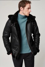 shearling jacket men leather
