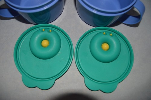 Pair Tupperware CrystalWare Microwaveable 16oz. Soup Mug #3155B-3 - Picture 4 of 5
