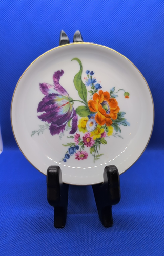 Furstenberg W Germany Porzellan Blumen Untersetzer/Schmuckstück/kleine Teller, 2er Set - Bild 2 von 6