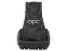 SCHALTMANSCHETTE FÜR OPEL MERIVA A 03-10 SCHALTSACK LEDER STICKEREI opc GRAU