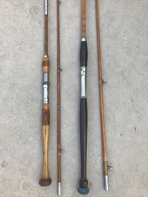 antique fishing rods horrock ibbotson fly rod Two Vintage Bamboo Fishing Rods N.F.T. & Horrocks Ibbotson West Coast