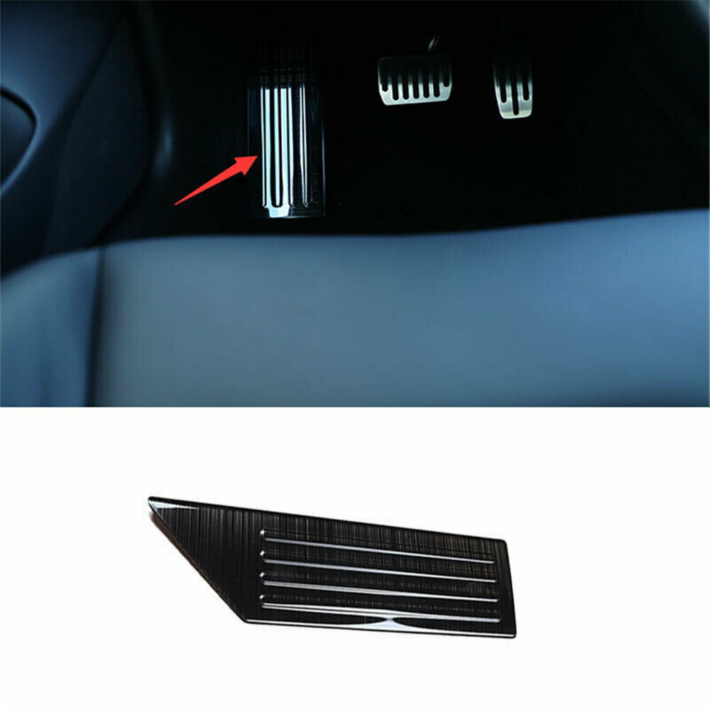 Black steel Left Foot Rest Pedal Panel Trim Cover For Tesla 3 2017-2022