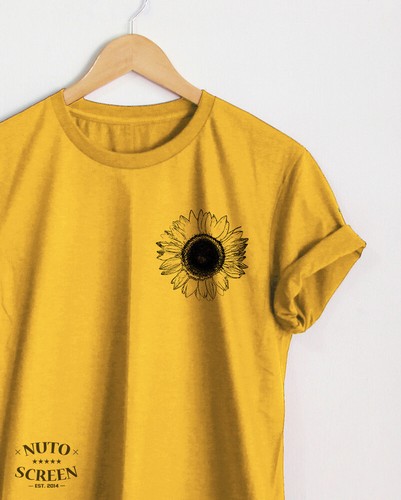 Sunflower T-Shirt Sunflowers Pocket 