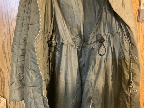 DIESEL Vtg 90s Oversized Army Green Puffa Quilted PeaCoat M 12 - Picture 5 of 6