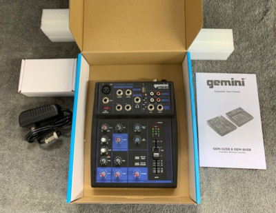 Gemini DJ GEM-05USB Compact 5-Channel USB Mixer with Bluetooth