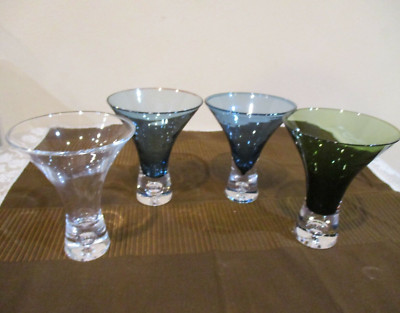 Jewel Hue Shot Glass, Gemtone Petra Bubble Mini Martini Glass, 4'' T/4oz  (4pc)