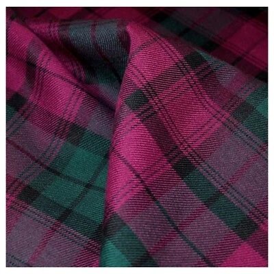 Check Tartan Fabric Lindsay Pattern Polyviscose | 59"(150cm) Wide | Metre
