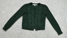 Max Studio Sweater Womens Small Green  Angora Cable Knit Top