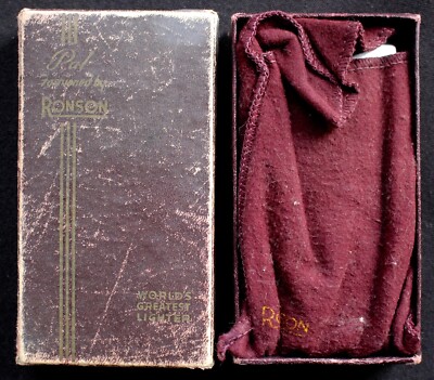 ronson pal cigarette case lighter Vtg 1940s RONSON PAL CIGARETTE CASE & LIGHTER #7081 Chromium -Original  Pouch&Box