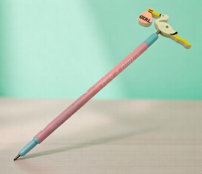 Vintage Bobble Stork Its A Girl Pen Pink Baby Cute World Taiwan Non-Working