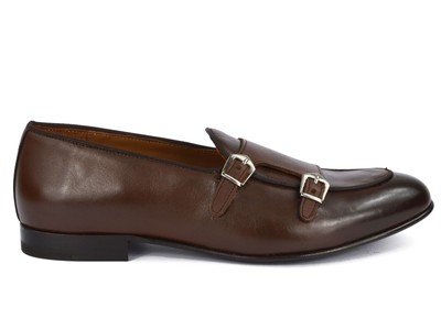 MARECHIARO 1962 men's shoe moccasin double monk strap M20 BROWN