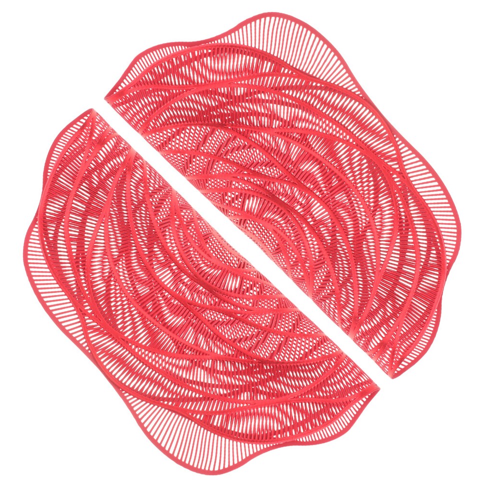 2Pcs Rose Placemat Desktop Cup Bowl Table Protective Mat Rose Flower