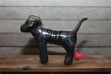 Victoria's Secret PINK Silver Metallic Dog Plush Gray 6"