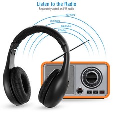 5 in 1 Cordless TV Headphones Over Ear HiFi Stereo Headset for TV PC CD Radio