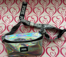 NEW Victoria's Secret Pink Silver Iridescent Fanny Pack Belt Bag