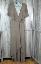 Show Me Your Mumu Maxi Dress Sophia Wrap Nude V Neckline Sz L
