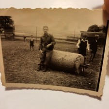WWII U.S. ARMY GI Photo Original - C. 1940-45 Snapshot of Soldier,School Kids