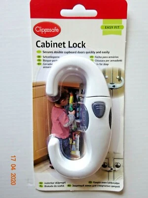 Kitchen Cabinet Cupboard Slide Lock Child Baby Door Handles Safety Sliding White