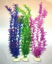 10 PACK 15" ARTIFICIAL PLASTIC DECORATION AQUARIUM PLANT FOR FISH TANK NEW