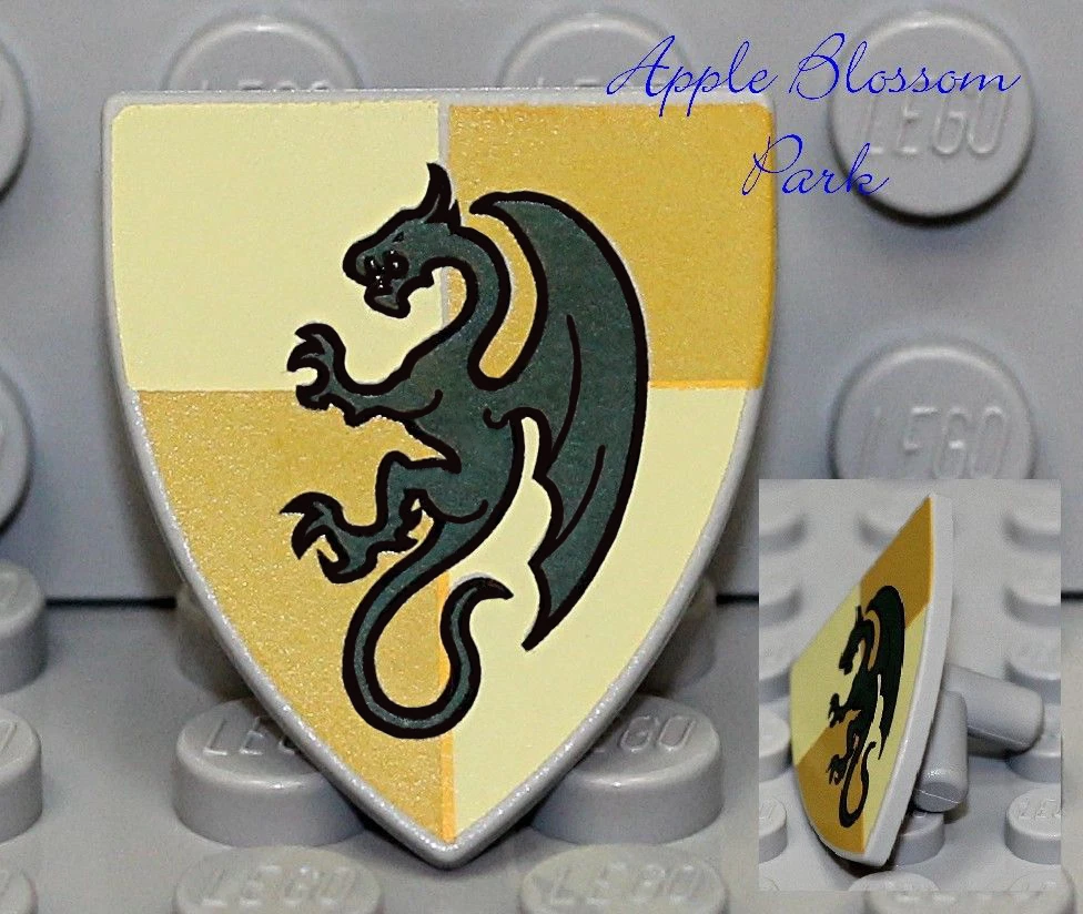 NEW Lego Kingdoms Green DRAGON SHIELD Triangle Castle Knight