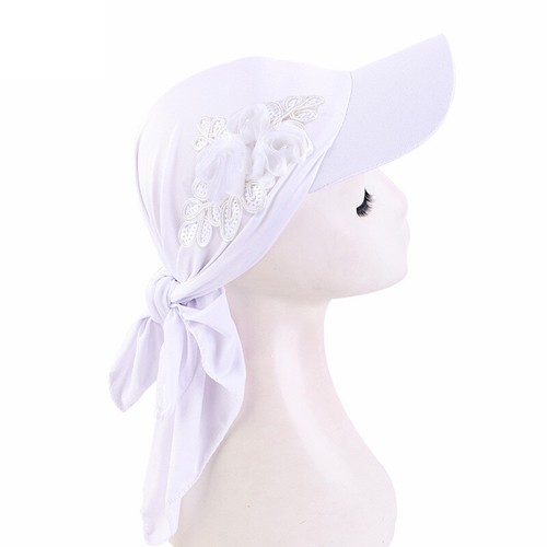 Muslim Women Sequin Turban Visor Cap Hijab Brim Hat Wrap Sun Hat Headscarf Cover - Picture 9 of 27