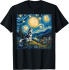 New ListingSiberian Husky Van Gogh Style The Starry Night Art Dog Lover T-Shirt