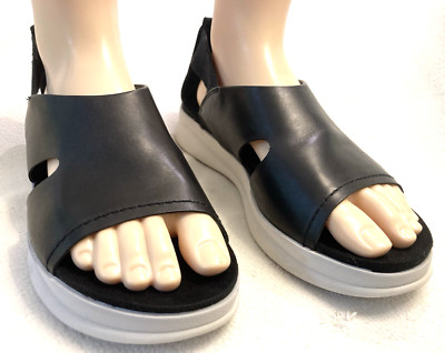 OBT Forever Whitney Black Leather Sandals Women's 8.5 M, Comfort, Open Toe, NWOB