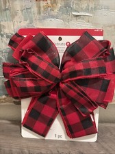 NEW Christmas Wired Edge Ribbon Bow Blank And...