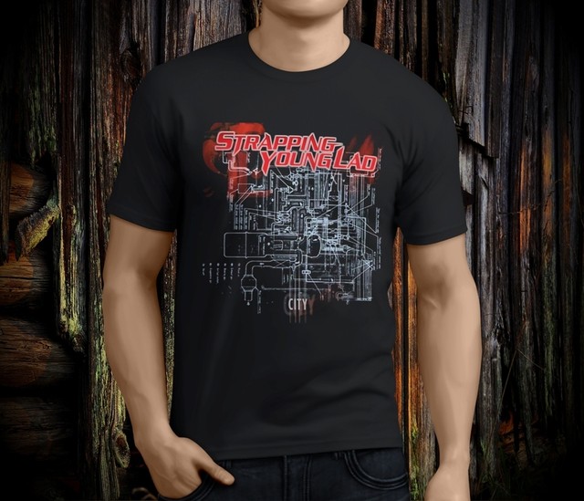 New Cool STRAPPING YOUNG LAD CITY Rock Band Men's Black Tshirt Size S3XL eBay