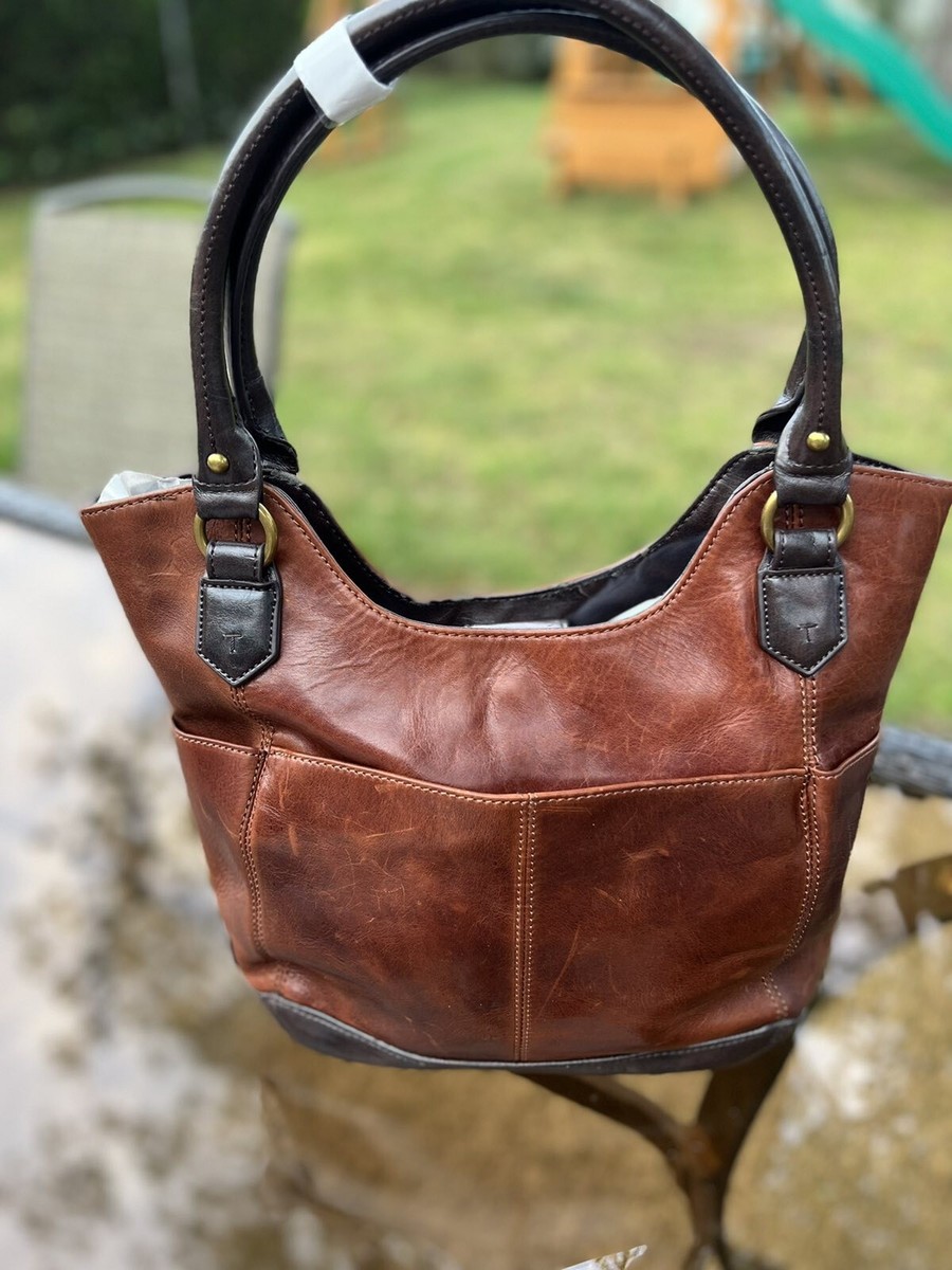 Tiagnello Vintage Classic Leather Equestrian Style Shoulder Bag