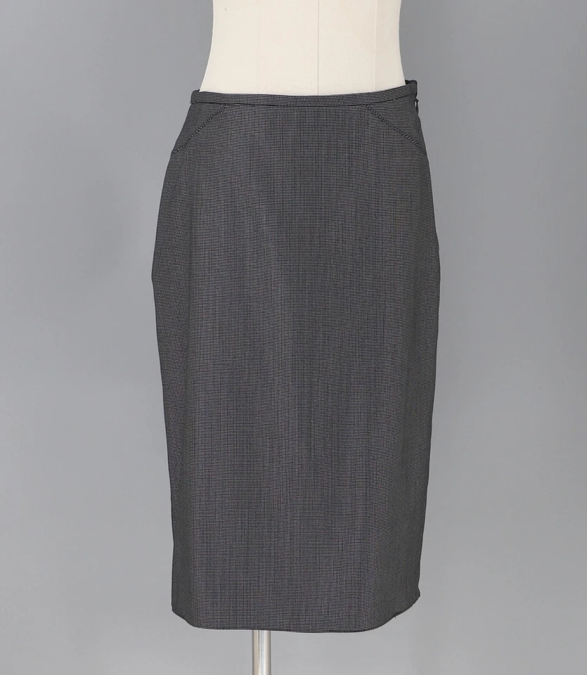 NUEVO CON ETIQUETAS ARMANI COLLEZIONI $465 Mezcla de Lana Mini Cuadros Plisado Falda Lápiz Talla 2 Foto 2 de 4