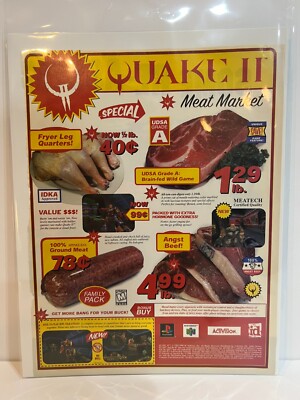 Quake II - Meat Market - Promotional Magazine Ad - Nintendo - N64 - Playstation