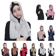 Chiffon Women Long Scarf Hijab Muslim Islam Shawl Wrap Headscarf Scarves Stoles