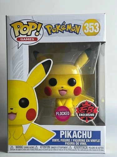 Funko POP! Games: Pokémon - Pikachu (Flocked) #353 EB Exclusive Vinyl