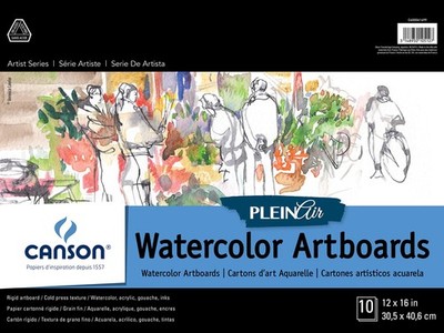 Canson Artist Series Plein Air Watercolor Paper, Fold Over Art Board, 12x16 inch