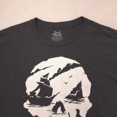 Sea of Thieves Video Game Short Sleeve Crew Neck T Shirt Mens Size 2XL Gray