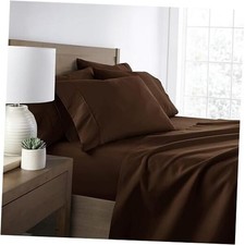 6 Piece Bed Sheet Set, Twin XL Twin XL - 6 Piece Chocolate