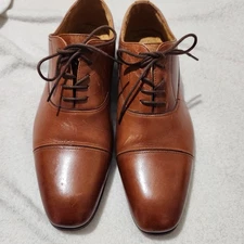 Florsheim Mens Shoes Size 9.5 Francisco Cognac Cap-Toe Oxford  Memory Foam  