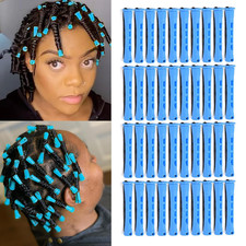 40Pcs Perm Rods Set for Natural Hair Blue Plastic Cold Wave Rods Hair Curling Ro