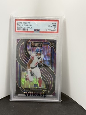 2024 Panini Select - Premier Level Malik Nabers #116 Purple Shock Prizm /360...