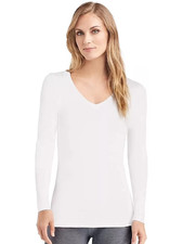 Cuddl Duds Softwear Women's V Neck Long Sleeve Warm Layer NWOT B3