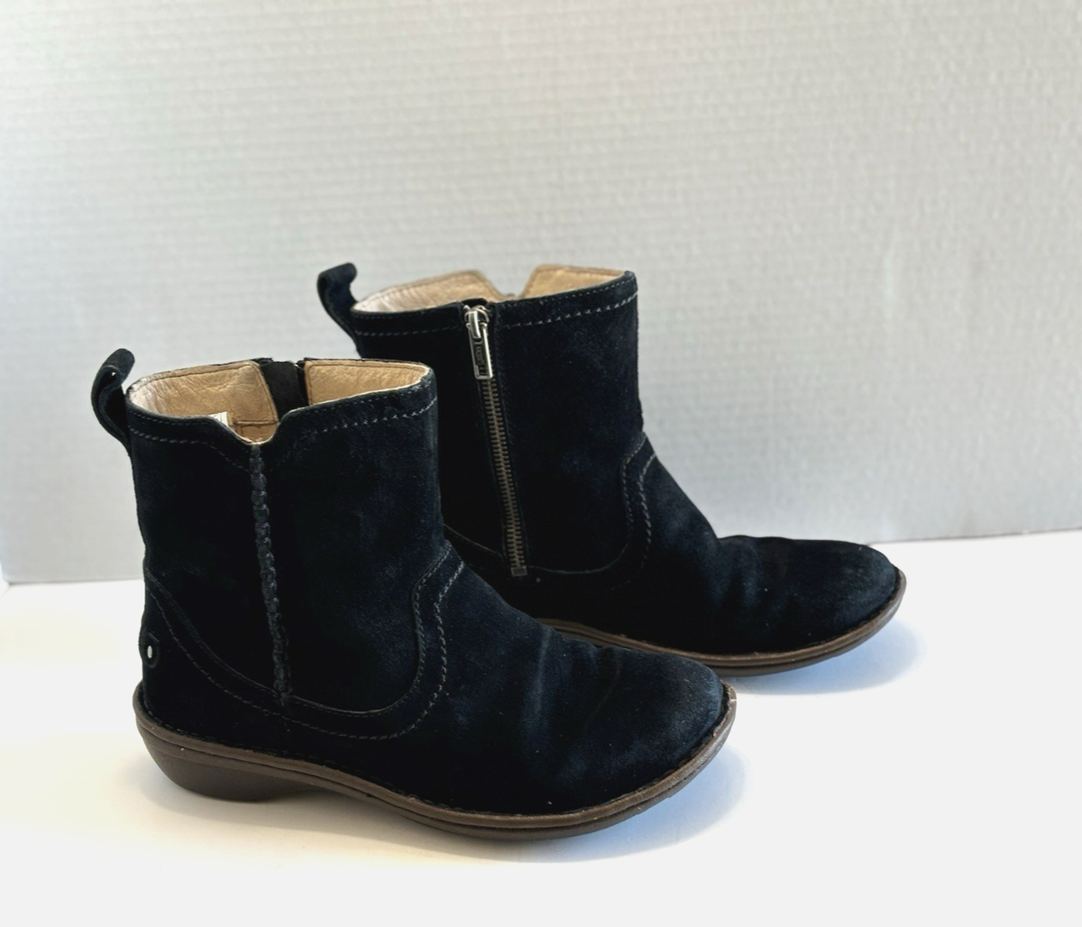 UGG Neevah Women's Black Suede Booties Sheepskin Lined Ankle Comfy