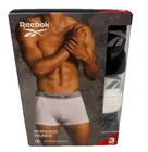Reebok Seamless Trunks Boxers X3 Pack Mens Size XL Black White Grey New
