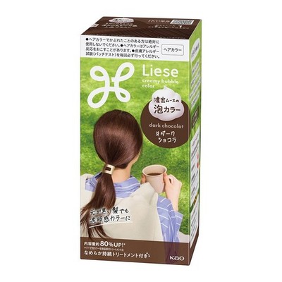 KAO Liese Creamy Bubble Hair Color Prettia Dying Kit for Black Hair - JAPAN