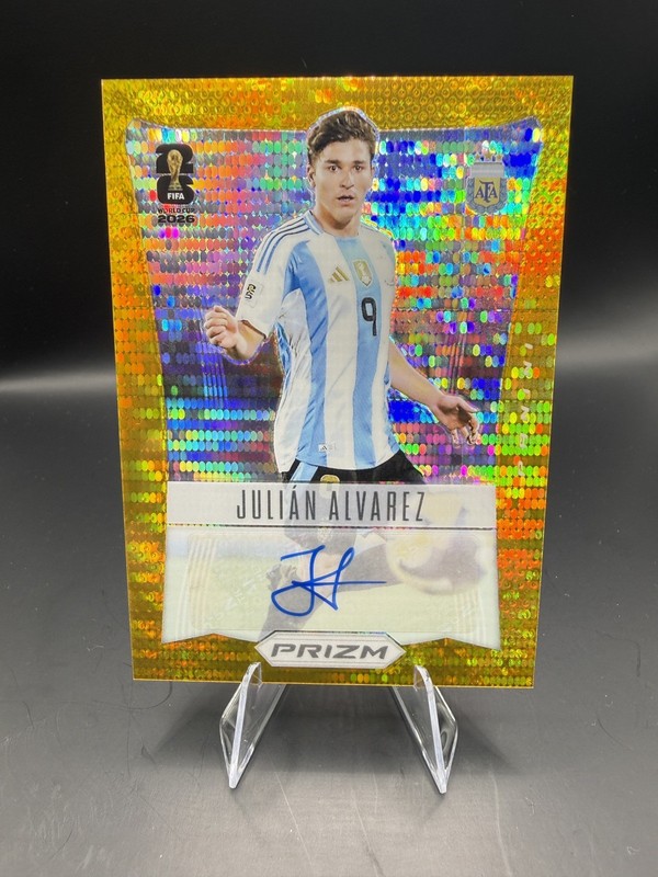 2026 Panini Prizm  Julian Alvarez FIFA World Cup Gold Auto /10 Argentina 12-JA