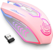 Gaming Mouse, Wireless Gaming Mouse with 6 Buttons 7 Changeable LED Color up to